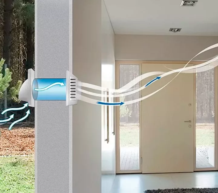 Приточный клапан в стену Стеновой приточный клапан вентиляции